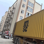 Two containers loaded with outdoor combination slides for Qatar