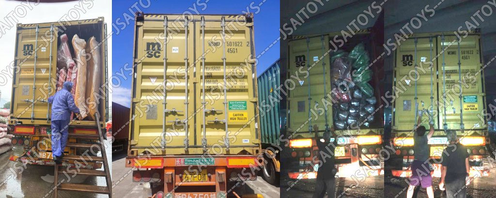 Two Containers of Playground Combination Slides Loaded and Shipped to Qatar two containers loaded with outdoor combination slides for qatar