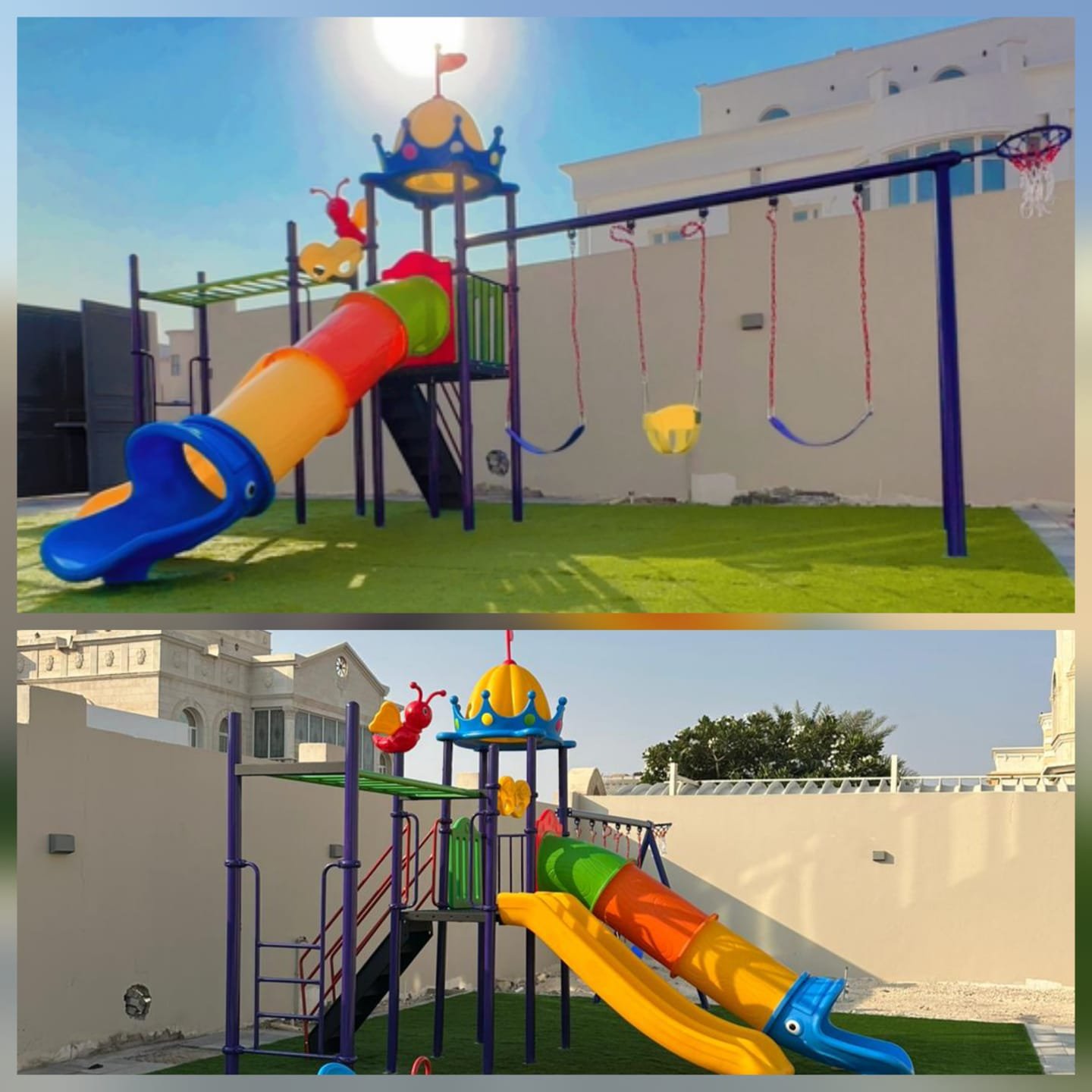Qatar outdoor playground equipment installation