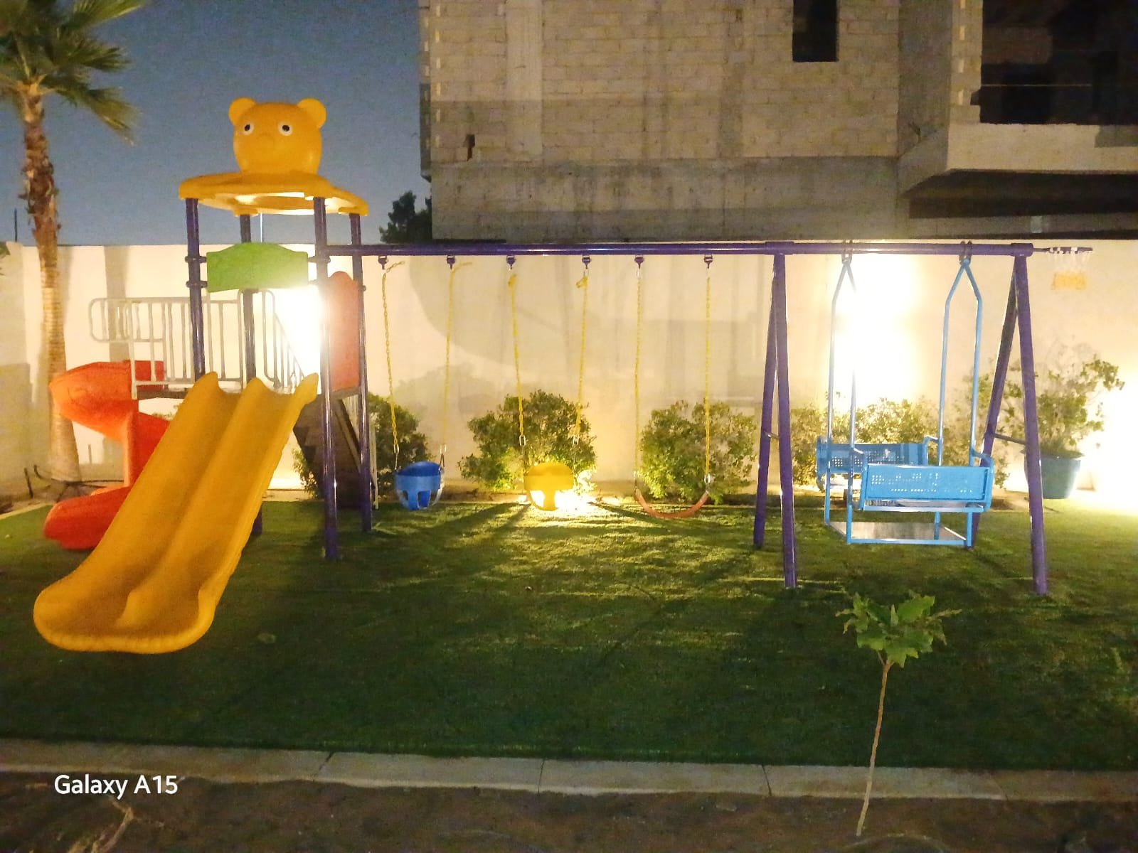 completed outdoor playground installation project